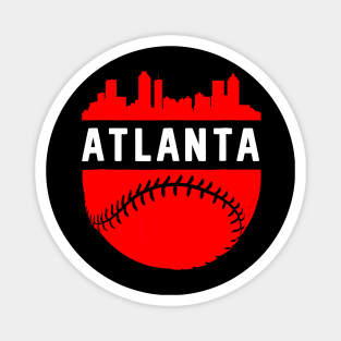 Downtown Atlanta Georgia Skyline Baseball Magnet